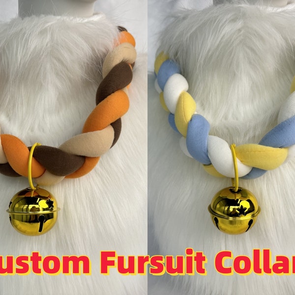 Custom Fursuit Collars With Bell, Furry Necklace, Fursona Choker, Cute Furry Cosplay Costume, Gift For Furry, Handmade Fursuit Accessories