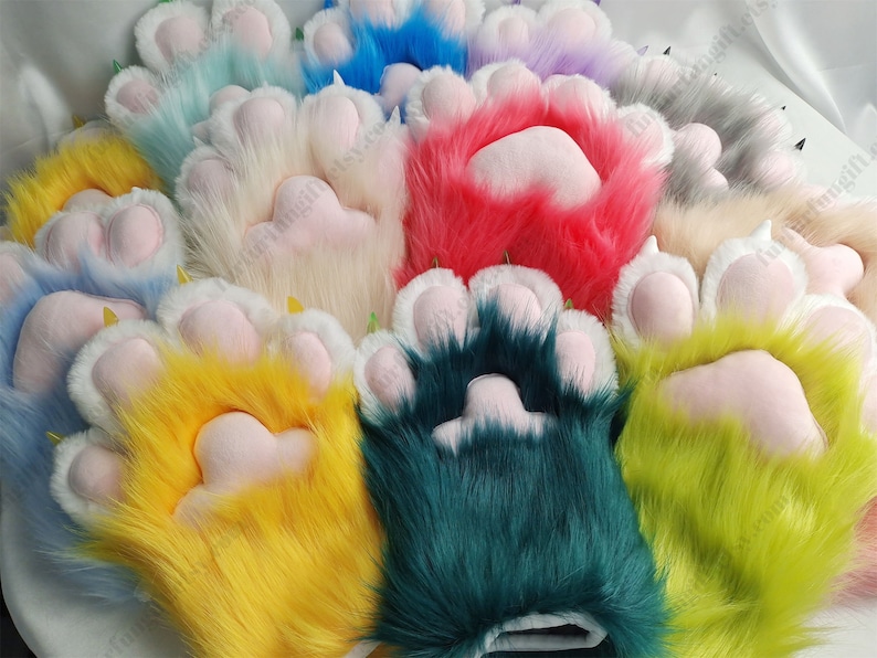 20 Colors Handcrafted Paws Gloves Cat Claw Paws Shaped Fursuit Gloves Kawaii Furry Cosplay Costume Prop Cute Gift For Furry Gift For Child image 2