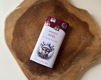 Gepersonaliseerde chocoladereep voor Kerstmis