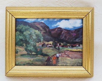 Framed Art Tile Porsgrund Porcelain Norwegian Norwegian Landscape Astrup Norway - Decorative Tile