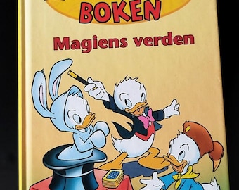 Norwegian Walt Disney Junior Woodchucks Book - The World of Magic  - Huey, Dewey and Louie - Vintage Disney Comic Book