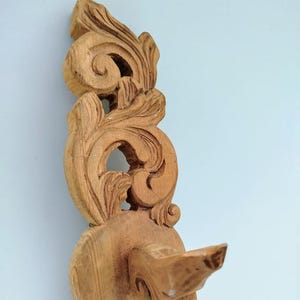 Vintage Hand Carved Norwegian Wood wall hanging- Rosemaling Style - Norway Wood Carving Folk art