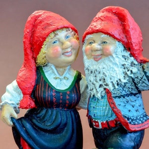 Candy Design Norwegian Christmas Dancing  Gnomes Nissefar Nissemor - Nordic Christmas -  Scandinavian Ornament - Holiday Decor