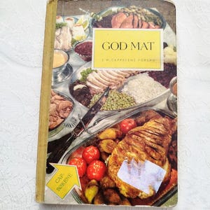 Livre de cuisine norvégien des années 1950 - God Mat - livre de recettes - Norvège scandinave - entretien ménager de cuisine rétro