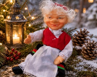 Mujer duende de Navidad escandinava - Sueco Noruego Dinamarca Nissemor Tomtemor - Decoración navideña nórdica