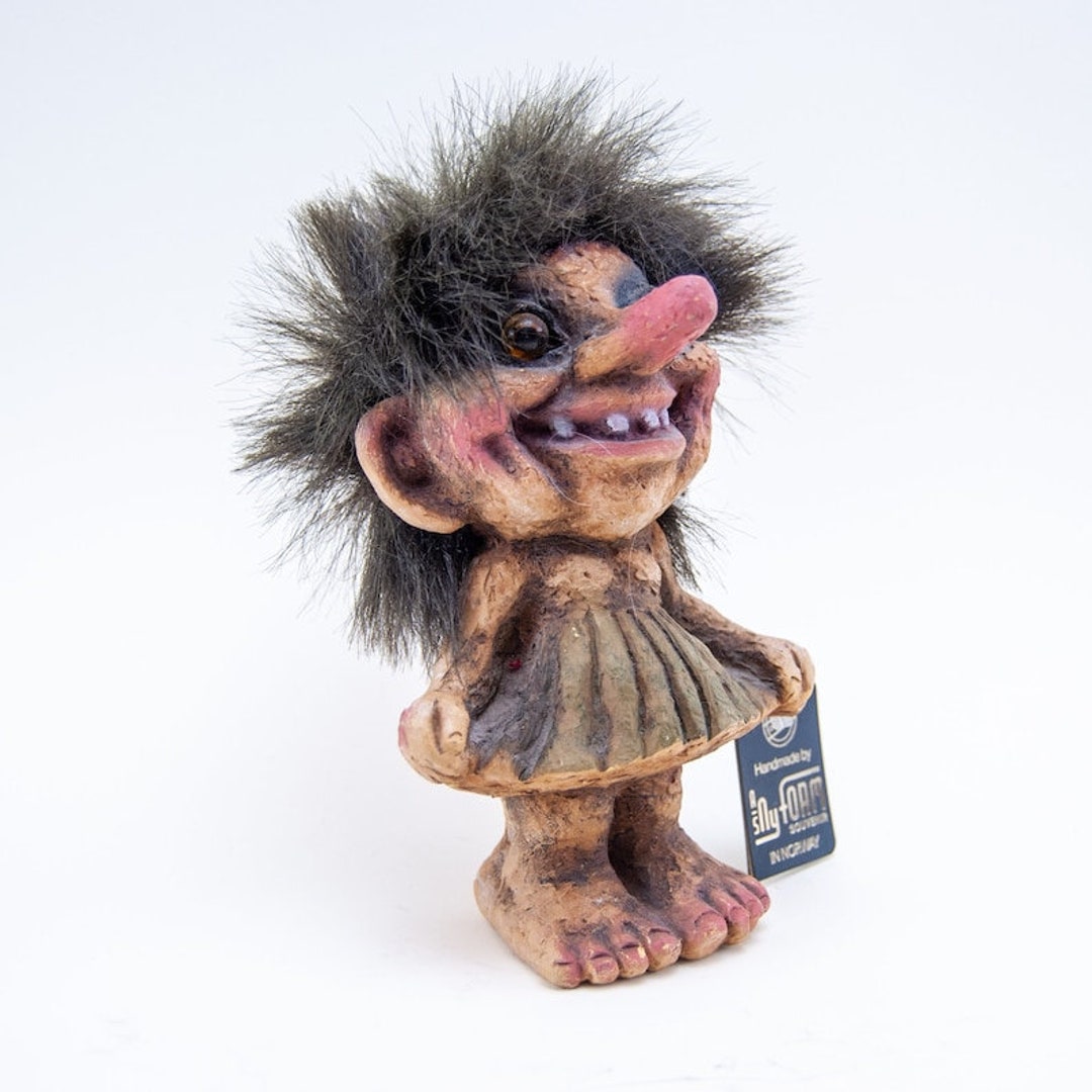 Vintage Original Troll de Norvège old woman 113 Handmade