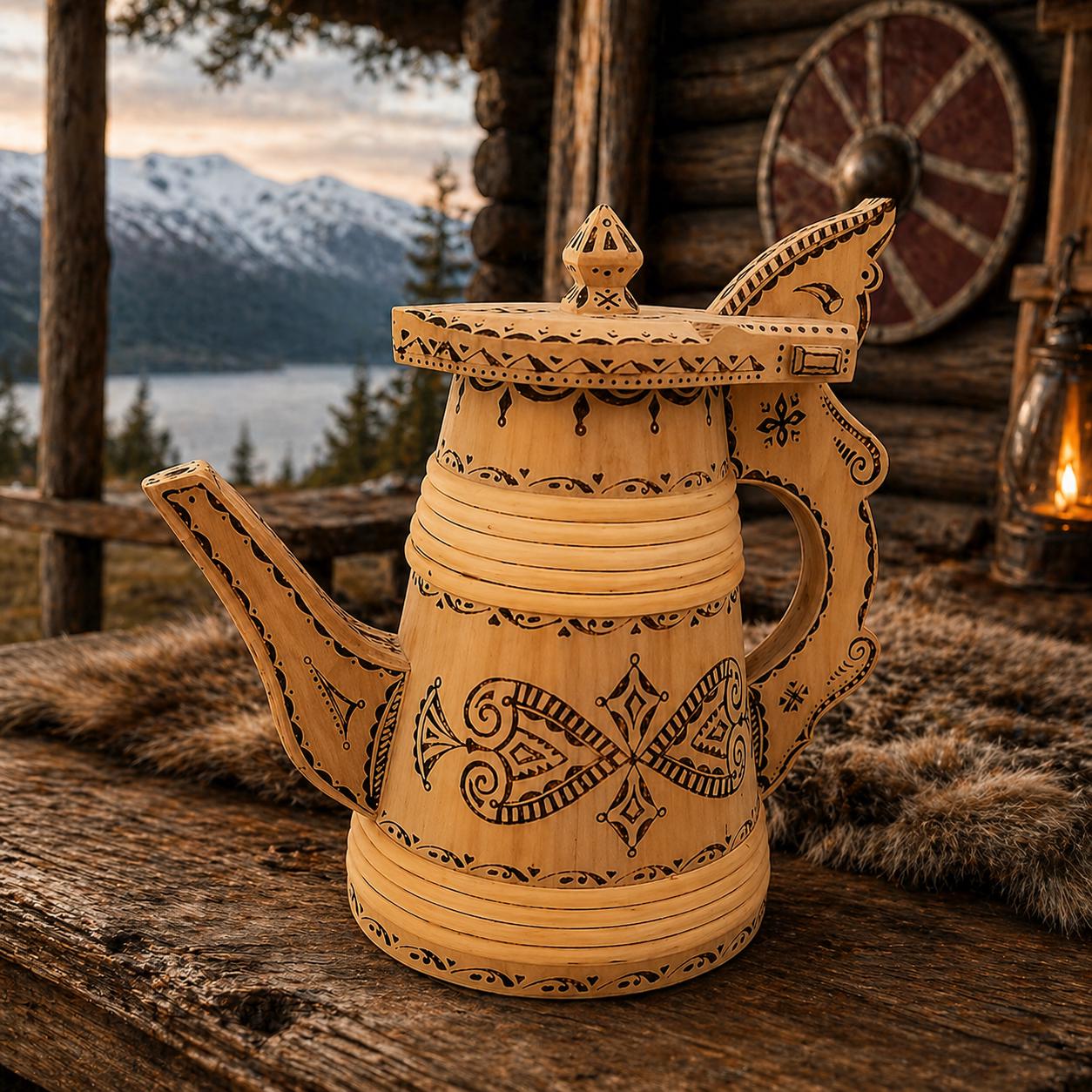 Norwegian Viking Style Handmade Pitcher, Handmade Nordic Tankard