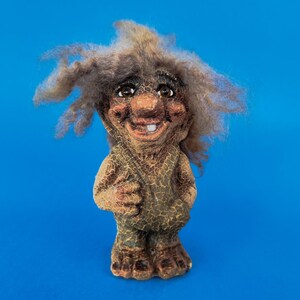 RARE Norwegischer Fosse Troll mit der Original Karte - Norwegen Troll #115 Skandinavische Volkskunst - Nordische Figur Made in Norwegen