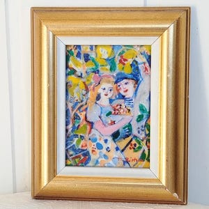 RARE Norwegian Porsgrund Porcelain Framed Art Tile by artist Thorstein Rittun - Norway Farmhouse Decor
