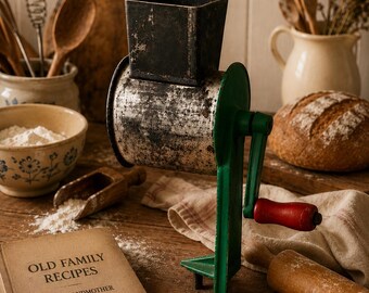 Scandinavian Vintage Hand Crank Nut Grinder - Nordic Retro Kitchen Tool - Mid Century Kitchenware - Clamp-On Nut Grinder