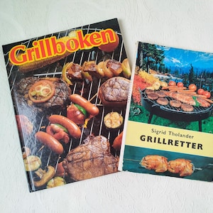 Vintage Norwegian Grill Cookbooks – Retro Barbecue Recipes in Norwegian - Norway gift - Outdoor Cooking Cookbook
