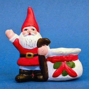 Vintage Scandinavische kabouter kerstkaarshouder keramiek - kerstdecor - Nisse Tomte Ornament - vakantiecadeau