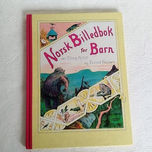 Livro infantil norueguês vintage - Norsk Billedbok for Barn, de Elling Holst & Eivind Nielsen - Contos de fadas nórdicos escandinavos clássicos
