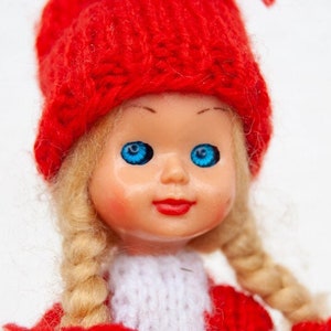 Norwegian Girl Doll - Mesmerizing  Blue Eye Doll - Hand Knitted Clothes - Scandinavian Decor Costume Doll  - Scandinavian gift
