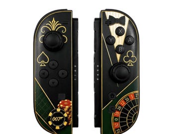 Joy-Cons 2 personalizados de James Bond 007 para Nintendo Switch con joysticks TMR resistentes a la deriva, 1 año de garantía.