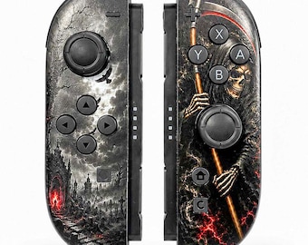 Custom Grim Reaper Nintendo Switch 2 Joy-Cons with TMR Drift-Resistant Joysticks, 1-Year Warranty