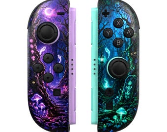 Custom Mystic Forest Nintendo Switch 2 Joy-Cons with TMR Drift-Resistant Joysticks, 1-Year Warranty