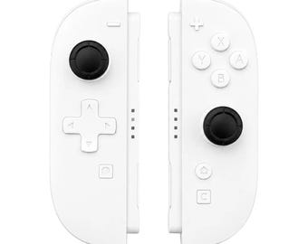 Custom Double White D- Pad Nintendo Switch 2 Joy-Cons with TMR Drift-Resistant Joysticks, 1-Year Warranty