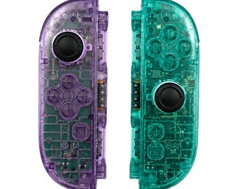 Custom Double Clear Purple Green  Nintendo Switch 2 Joy-Cons with TMR Drift-Resistant Joysticks, 1-Year Warranty