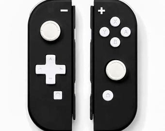 Custom Black White D-Pad JoyCons For Nintendo Switch 1 - TMR Hall Effect Joysticks