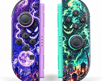 Custom Haunted Nintendo Switch 2 Joy-Cons with TMR Drift-Resistant Joysticks, 1-Year Warranty