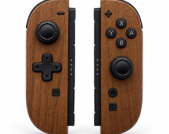Custom Wood Grain D Pad Nintendo Switch 2 Joy-Cons with TMR Drift-Resistant Joysticks, 1-Year Warranty