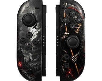 Custom Grim Reaper Nintendo Switch 2 Joy-Cons with TMR Drift-Resistant Joysticks, 1-Year Warranty