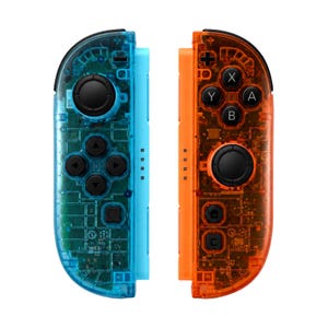 Custom Clear Blue Orange Nintendo Switch 2 Joy-Cons met TMR-antislip-joysticks, 1 jaar garantie