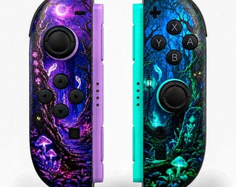 Custom Mystic Forest Nintendo Switch 2 Joy-Cons with TMR Drift-Resistant Joysticks, 1-Year Warranty