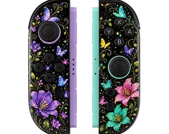Custom Flower Nintendo Switch 2 Joy-Cons with TMR Drift-Resistant Joysticks, 1-Year Warranty