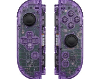 Custom Clear Purple D-Pad Nintendo Switch 2 Joy-Cons with TMR Drift-Resistant Joysticks, 1-Year Warranty