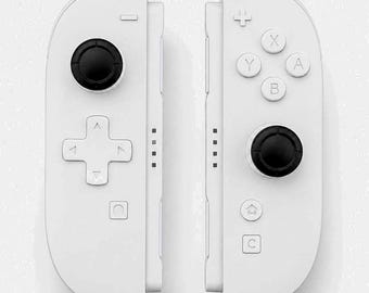 Custom Double White D- Pad Nintendo Switch 2 Joy-Cons with TMR Drift-Resistant Joysticks, 1-Year Warranty