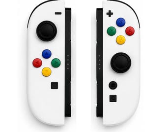 Aangepaste witte retro Nintendo Switch 2 Joy-Cons met TMR-joysticks die drift tegengaan, 1 jaar garantie