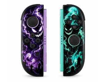 Joy-Cons personalizados de Nintendo Switch 2 con diseño de Halloween, joysticks TMR resistentes a la deriva y garantía de 1 año.