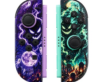 Custom Haunted Nintendo Switch 2 Joy-Cons with TMR Drift-Resistant Joysticks, 1-Year Warranty