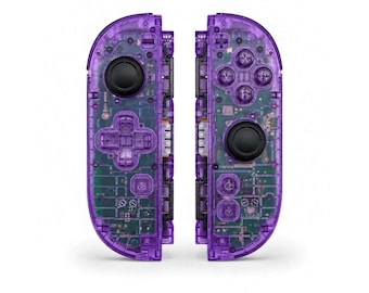 Custom Clear Purple D-Pad Nintendo Switch 2 Joy-Cons with TMR Drift-Resistant Joysticks, 1-Year Warranty