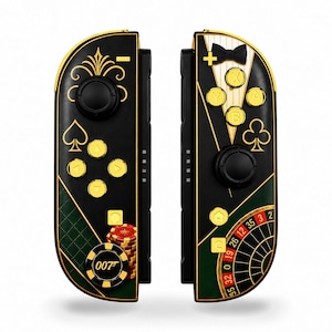 ブラックゴールドカジノカスタムNintendo Switch 2 Joy-Con | 完成品、郵送修理キット、またはDIYキット | TMRジョイスティック