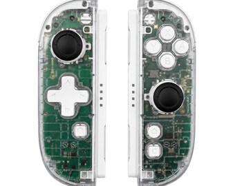 Custom Clear White D-Pad Nintendo Switch 2 Joy-Cons with TMR Drift-Resistant Joysticks, 1-Year Warranty