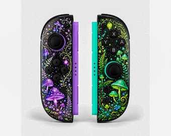 Custom Mystic Mushroom Forest Nintendo Switch 2 Joy-Cons with TMR Drift-Resistant Joysticks, 1-Year Warranty