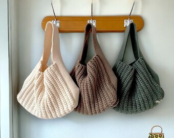 Borsa all'uncinetto / Stile Boho / Borsa Hobo Boho / Accessori moda donna