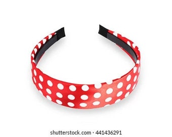 Girls' daily face wash and hair accessories handmade popular red and white dot headband