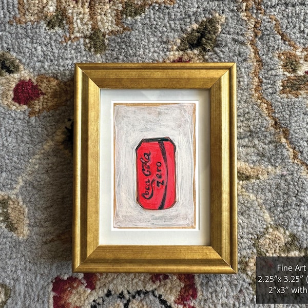 Coke Zero Art Print: Coca Cola Gemälde, gerahmt Miniatur (2.25x3.25)