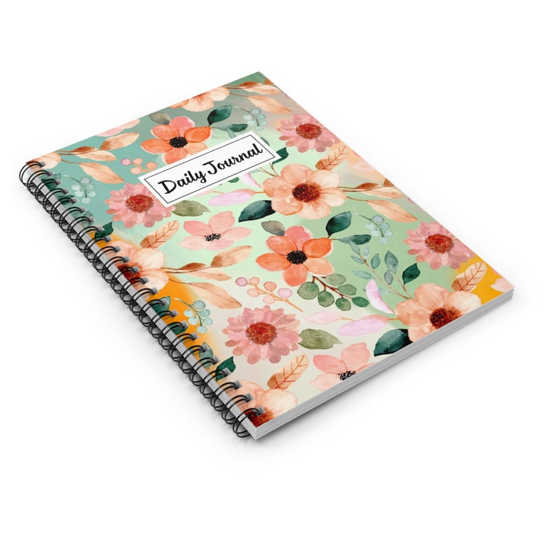 Watercolor Floral Blossom Spiral Notebook Ruled Line - Etsy