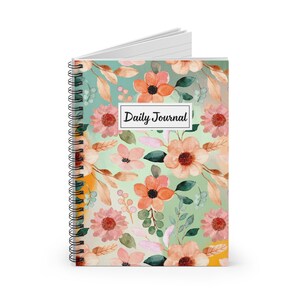 Watercolor Floral Blossom Spiral Notebook Ruled Line - Etsy