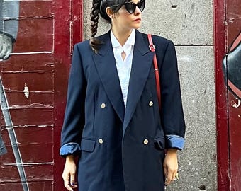 Vintage 90s Burberrys Double Breasted Wool Mohair Blazer Designer