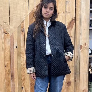 Black burberry jacket womens hotsell