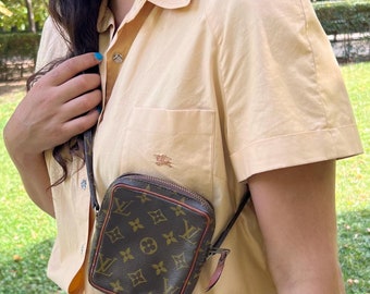 Louis Vuitton Vintage Monogram Danube Mini Bag, Authentic Unisex Louis Vuitton Crossbody Bag. Louis Vuitton Bag Gift for Her.