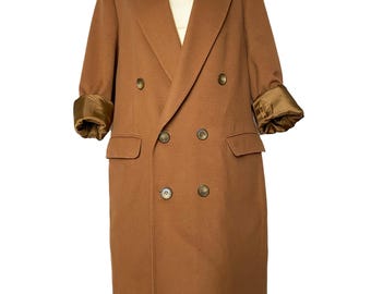 Vintage Yves Saint Laurent 100% Wool Grey Overcoat / 90's YSL Dark