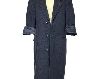 Casaco vintage oversized unissex Yves Saint Laurent em lã e cashmere, cinza, tamanho XL. Presente YSL para ele.