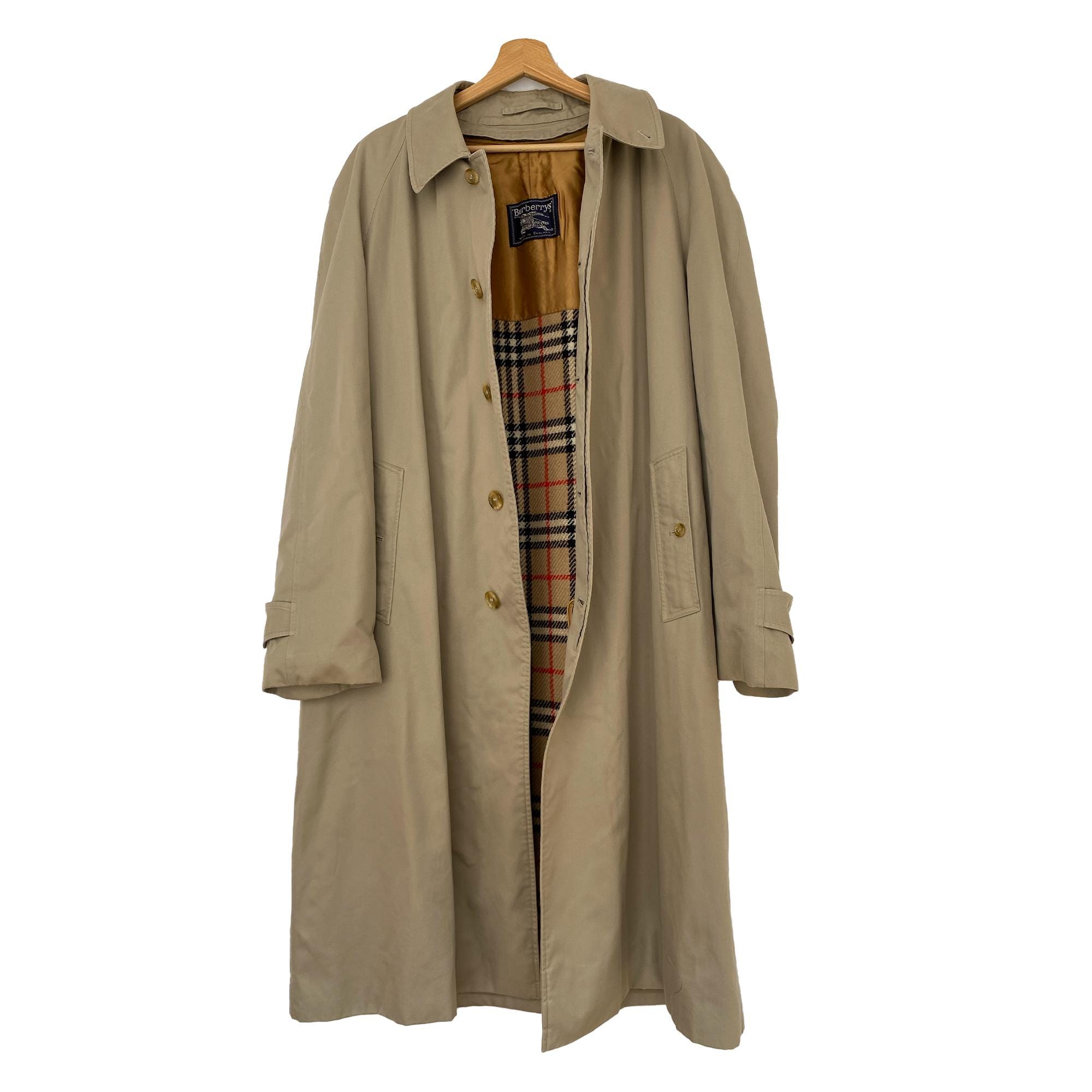 Burberry Vintage Oversized Trench Coat for Men, Unisex Beige